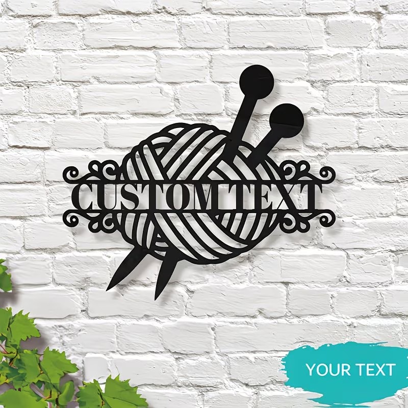 Art Craft Gifts - Custom metal Hook Knitting Ball Sign