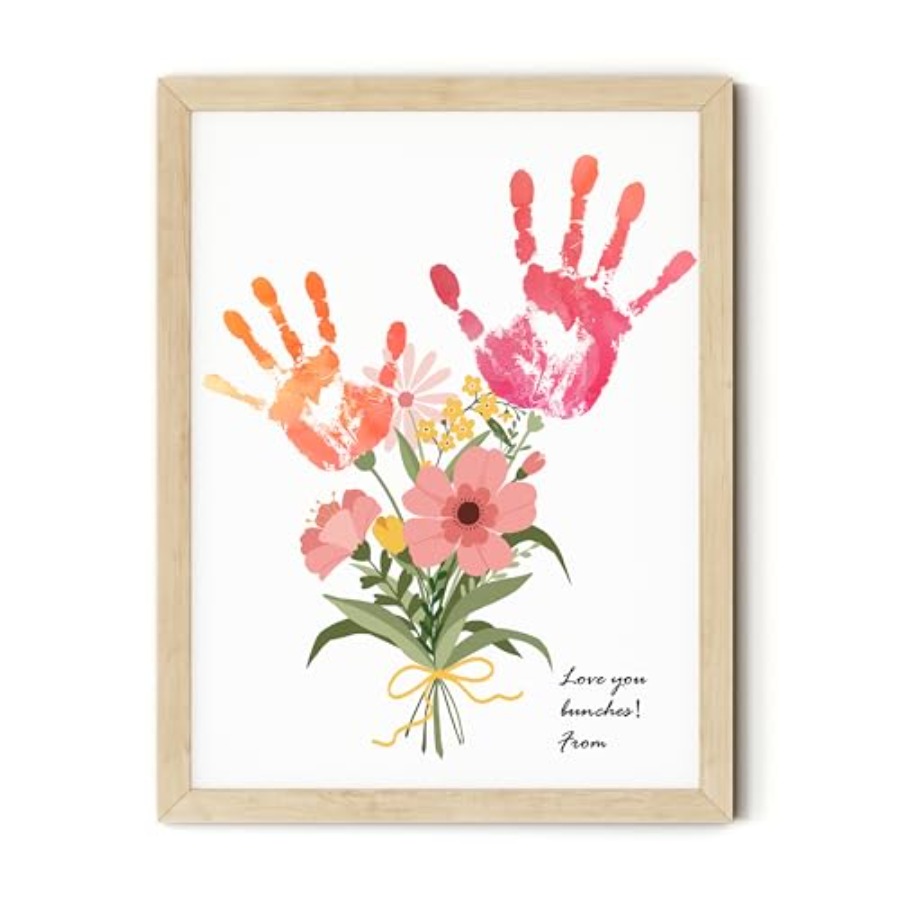 Art Craft Gifts - Flower Bouquet Handprint Art Craft DIY