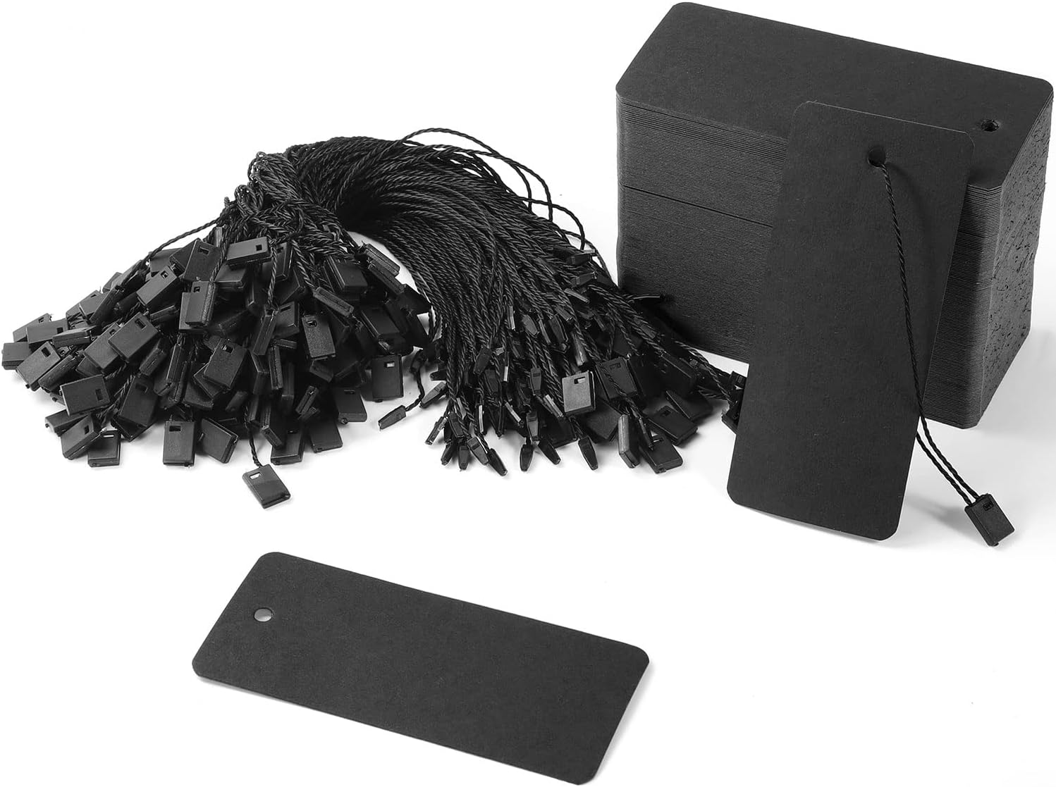 Art Craft Gifts - 200 Black Paper Clothing Tags with