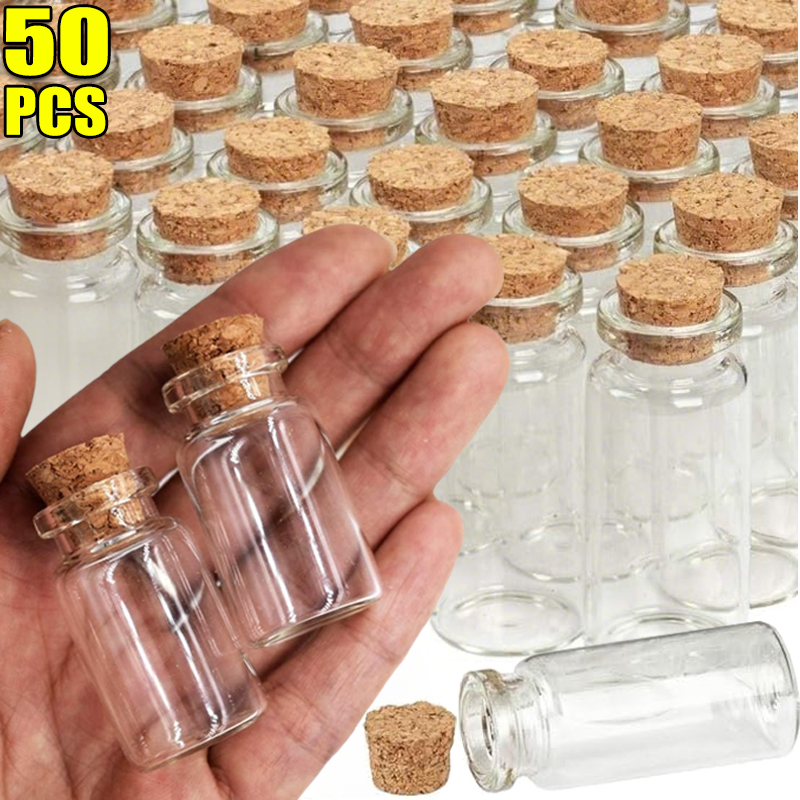 Letter S Art Craft - Small Glass Bottles with Cork Tiny