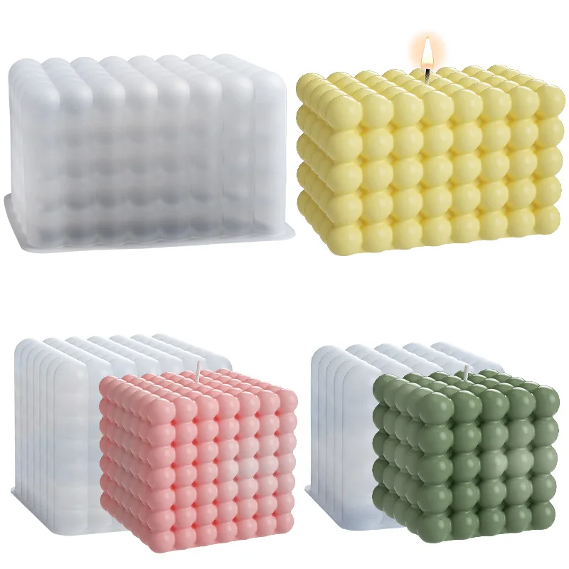 Candle Making Wax - Large Bubble Cube Candles Silicone Mold
