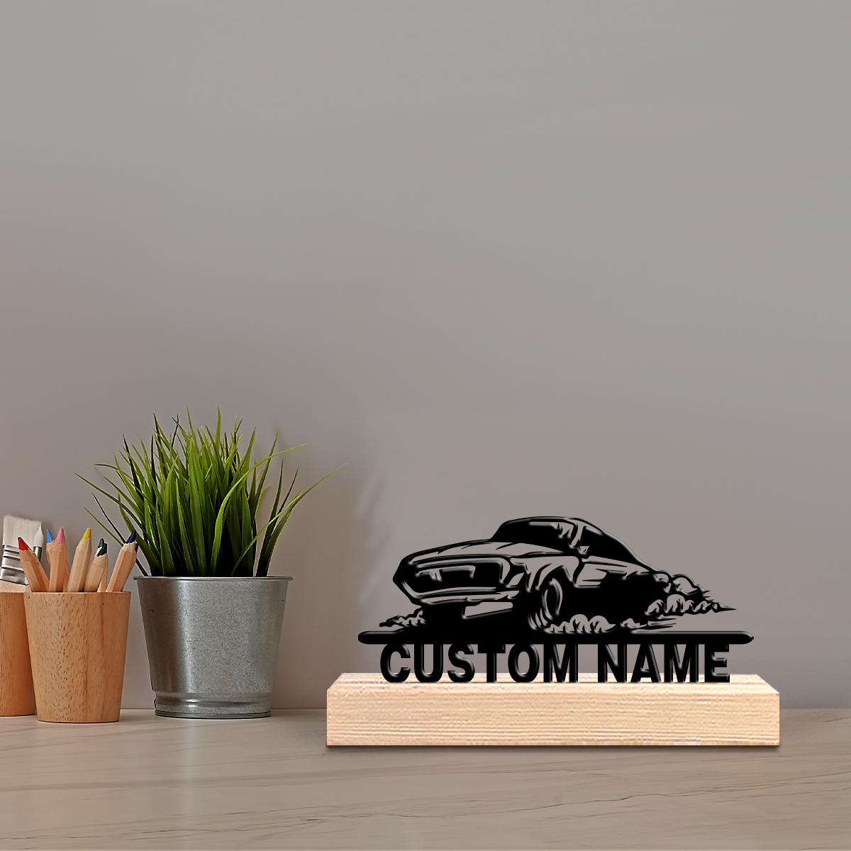 Art Craft Gifts - 1pc Modern Car Customizable Name Art