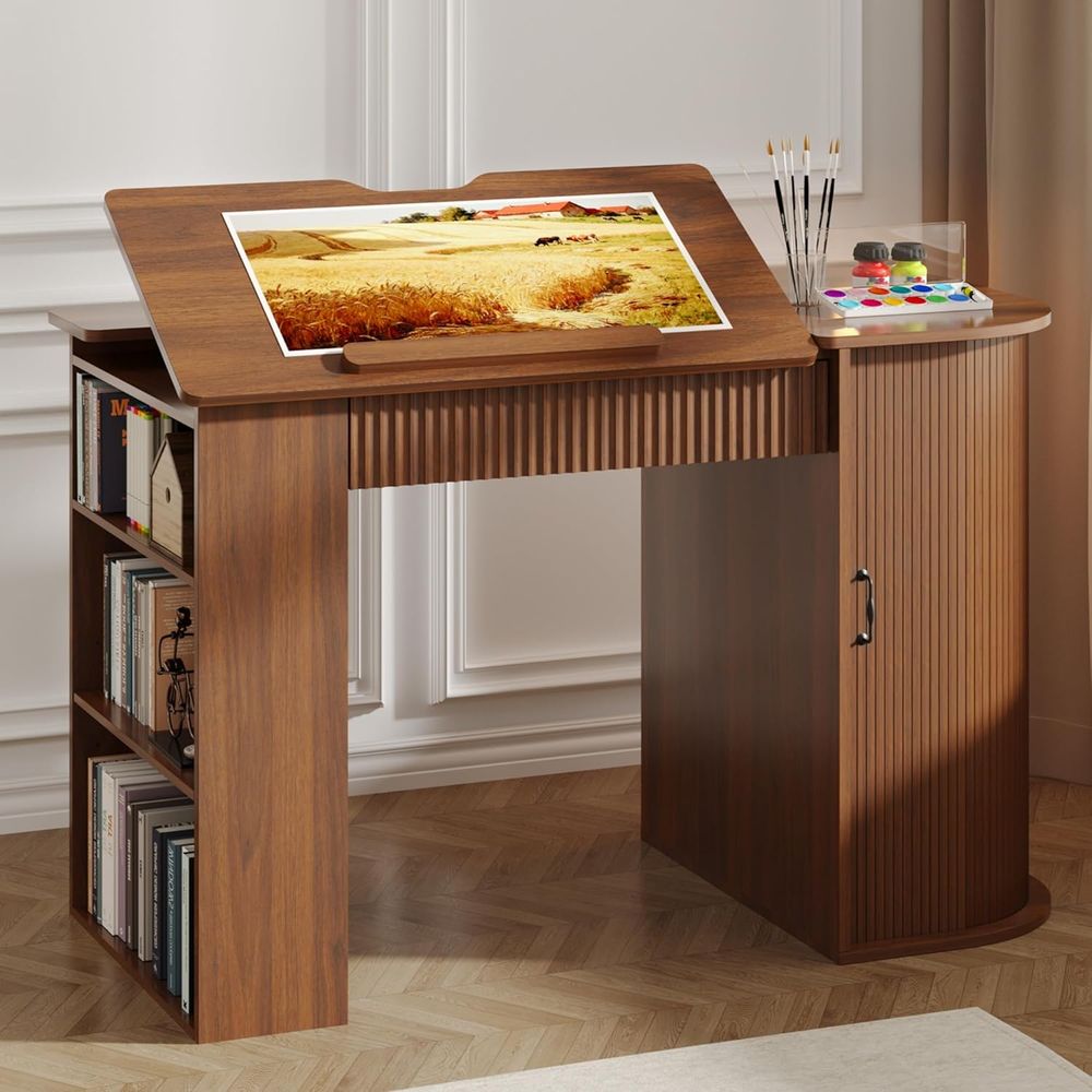 Art & Craft Teacher - Storage Cabinet Desk with Shelves for