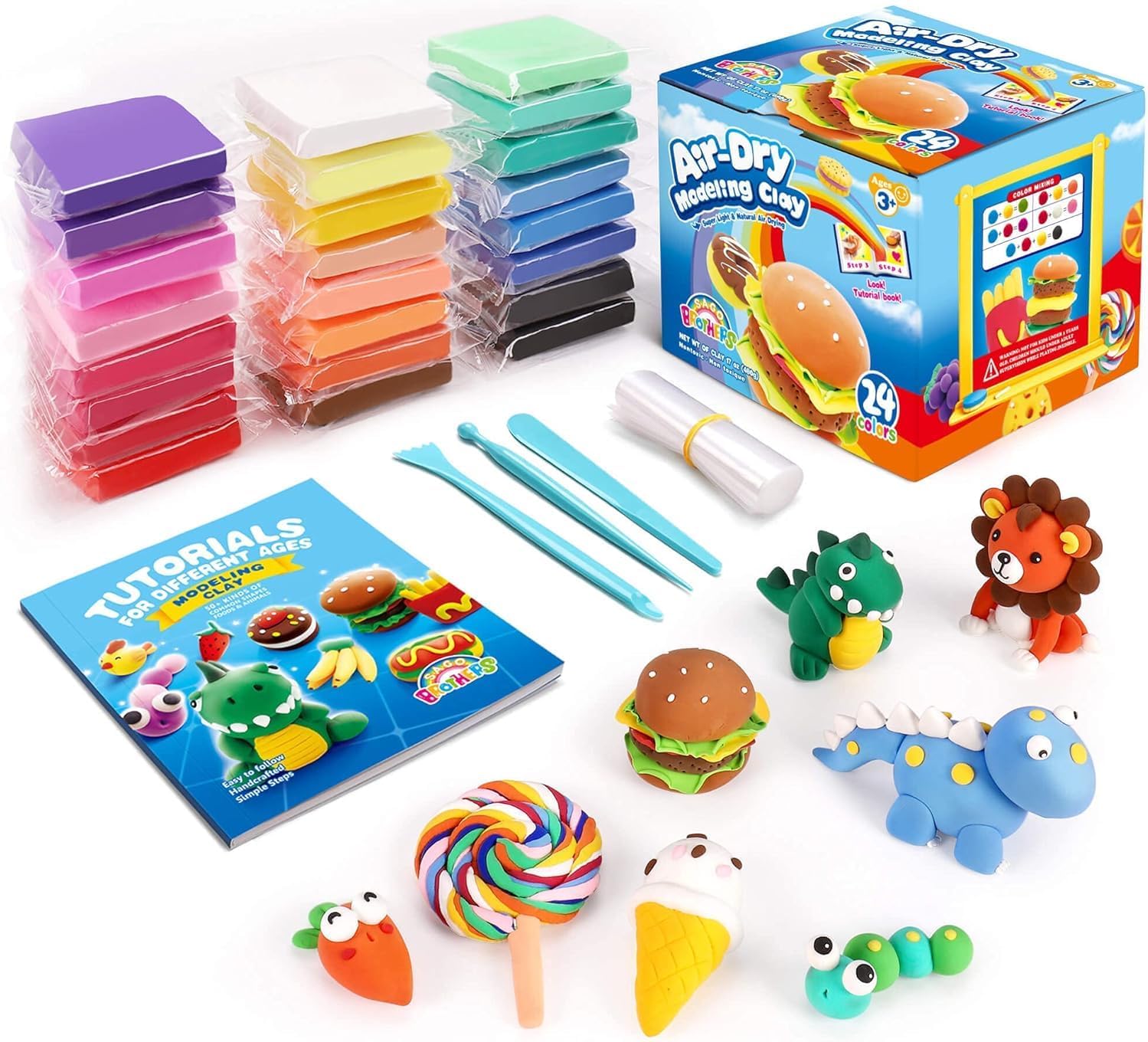 Art Craft Gifts - 24 Colors Air Dry Clay Kit