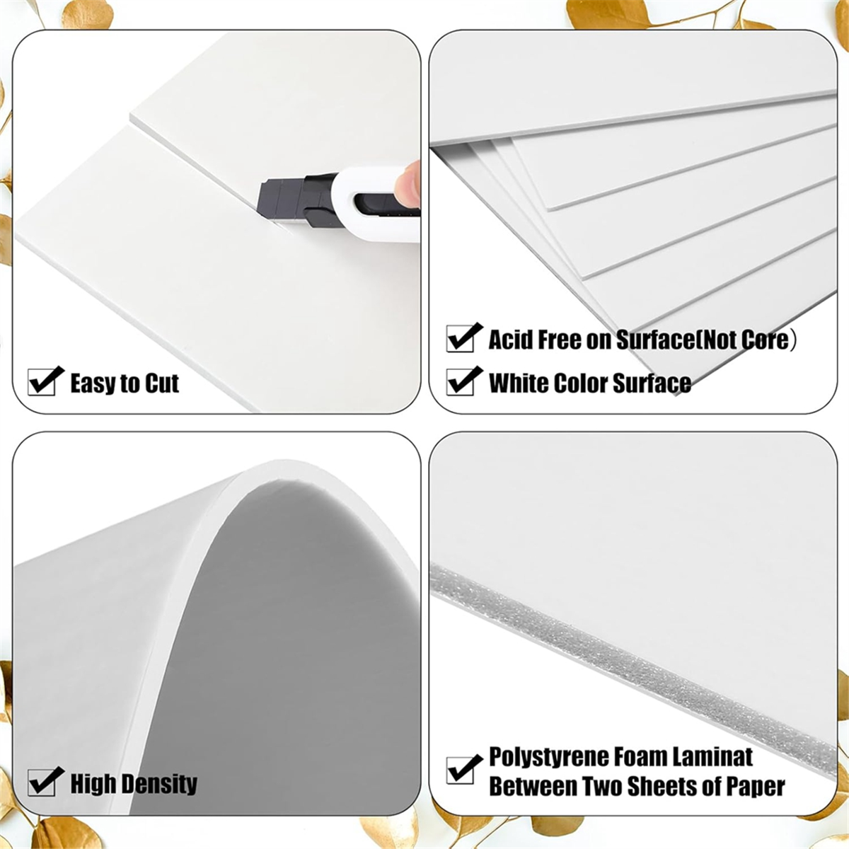 Art Craft Board - ABNJ 50 Pack Foam Boards 1/8
