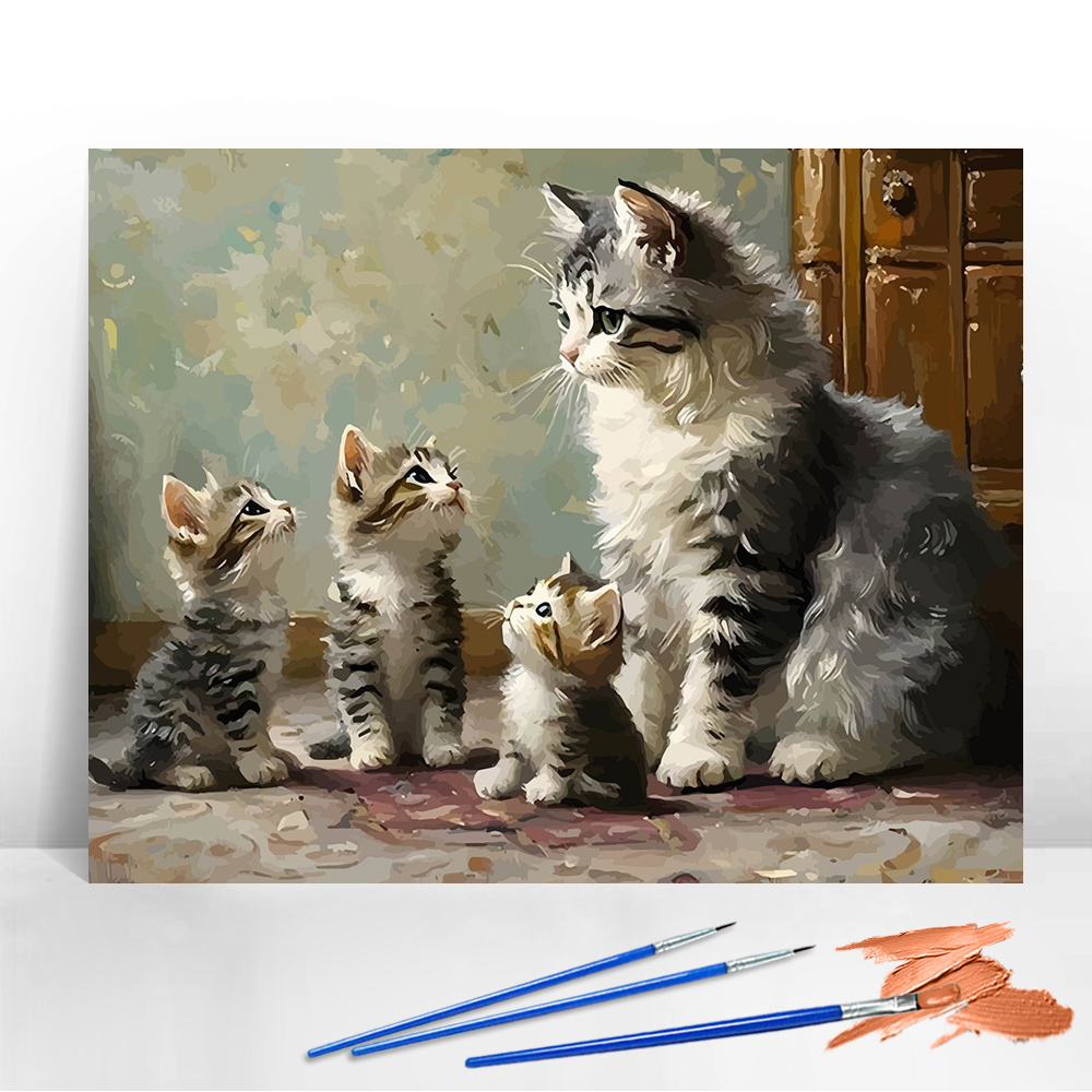DIY Digital Oil Painting Cat K - đánh giá và giá Art Craft Cat