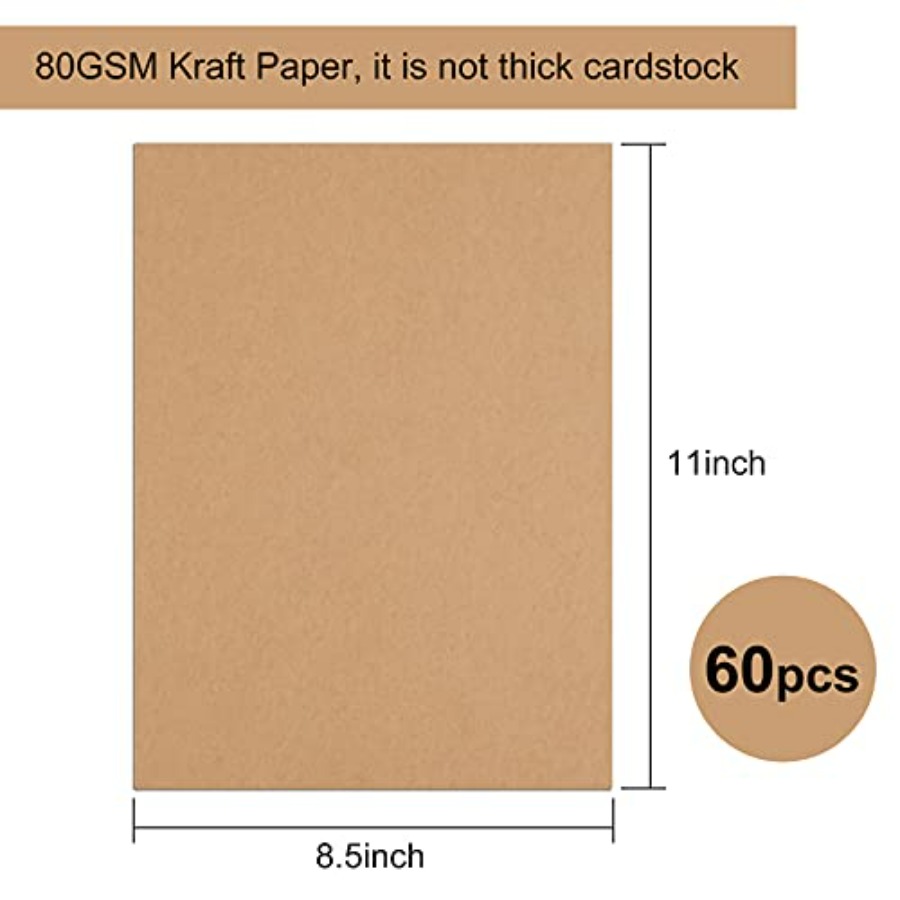 60 Sheets Kraft Paper 8.5 x 11 - đánh giá và giá Art X Craft