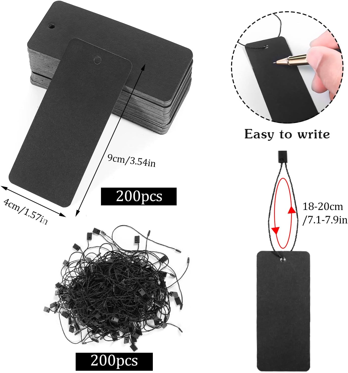 200 Black Paper Clothing Tags  - đánh giá và giá Art Craft Gifts