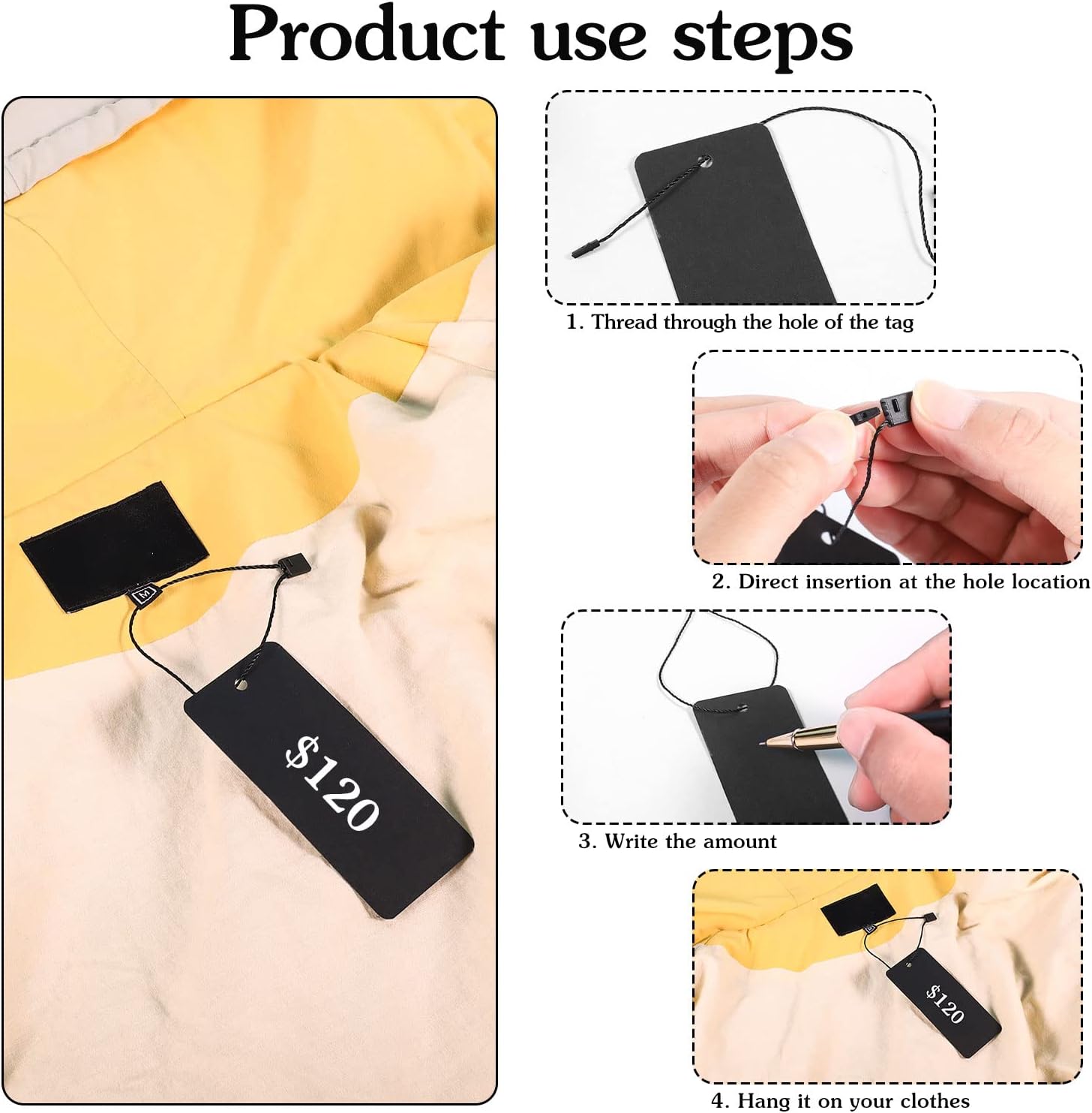200 Black Paper Clothing Tags  - đánh giá và giá Art Craft Gifts