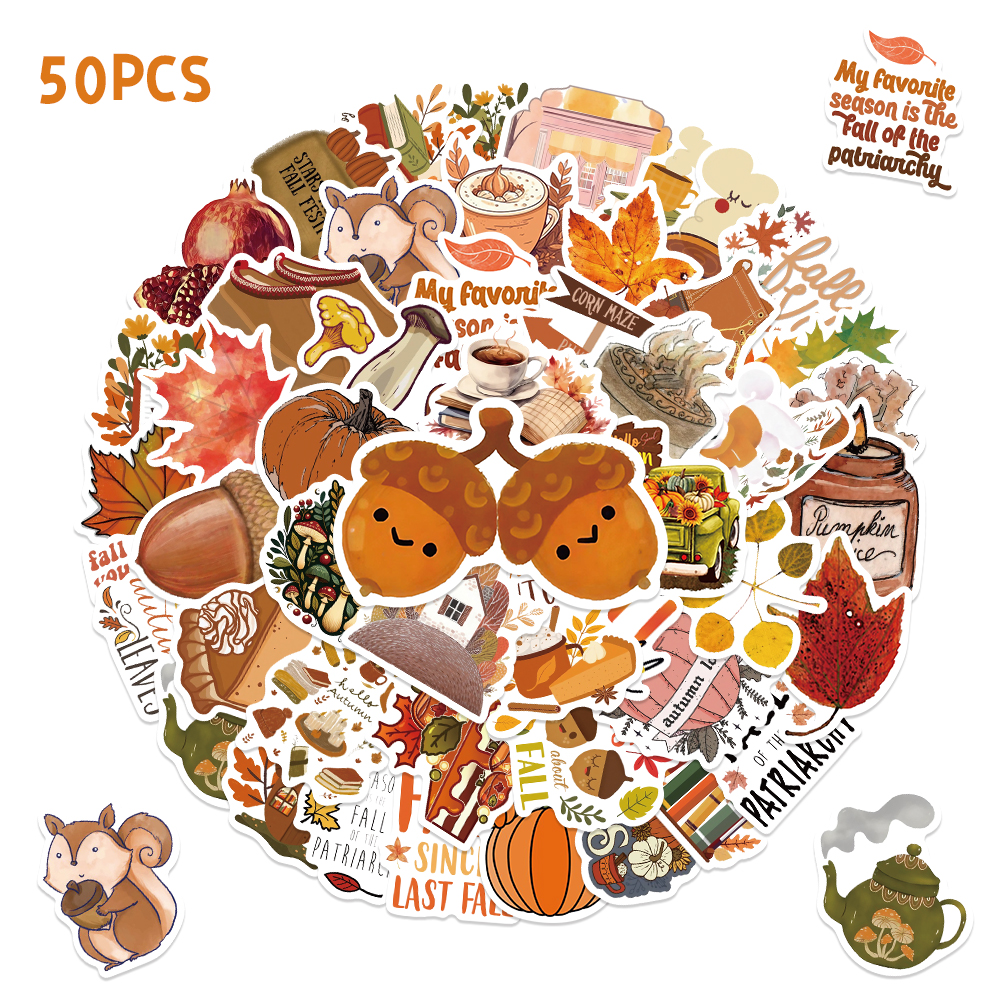 50PCS Cute Autumn Fall Sticker - đánh giá và giá Art And Craft Autumn