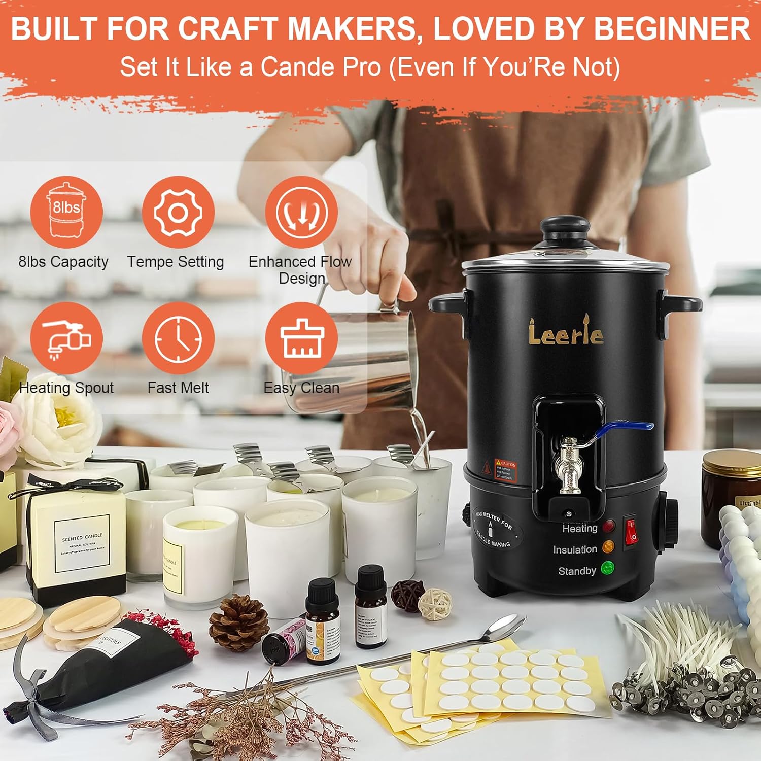 8Lbs Electric Wax Melter for C - đánh giá và giá Candle Making Wax