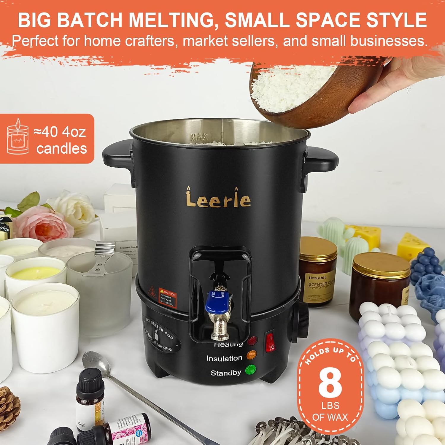 8Lbs Electric Wax Melter for C - đánh giá và giá Candle Making Wax