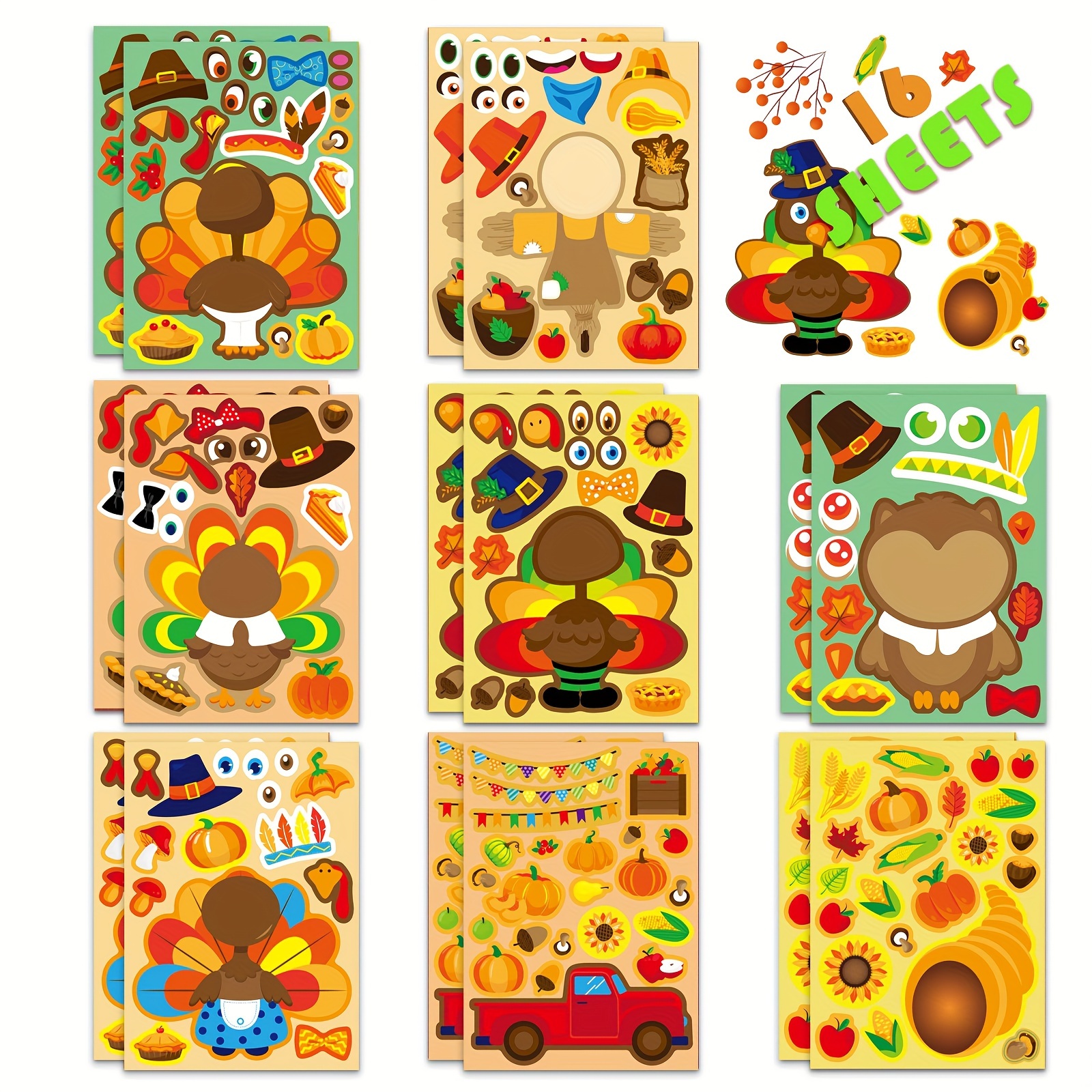8/16Sheets Thanksgiving Turkey - đánh giá và giá Art And Craft Autumn