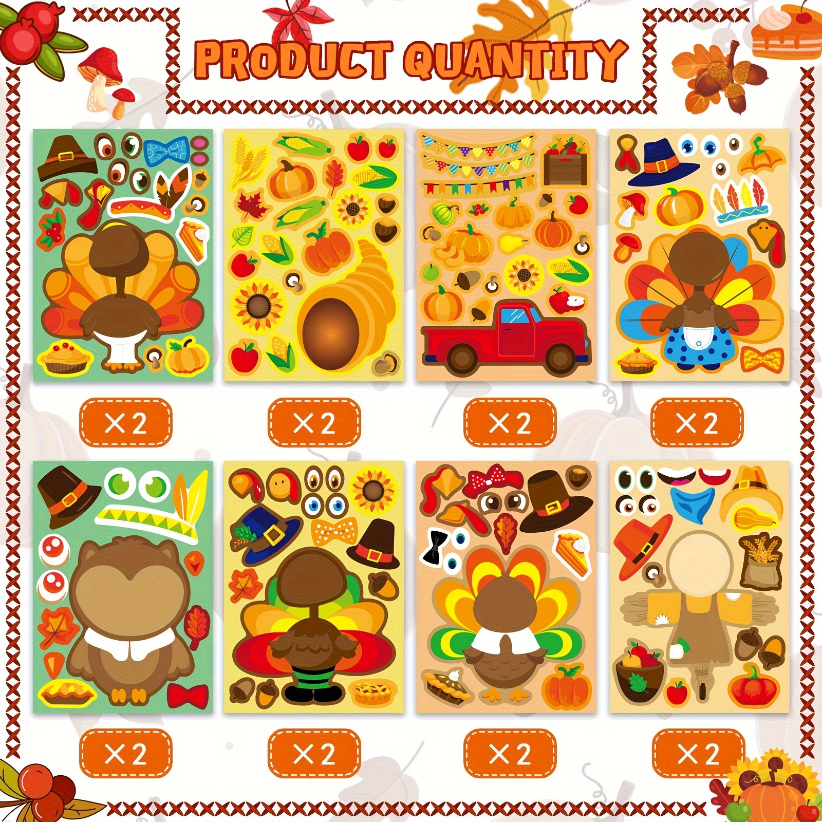8/16Sheets Thanksgiving Turkey - đánh giá và giá Art And Craft Autumn