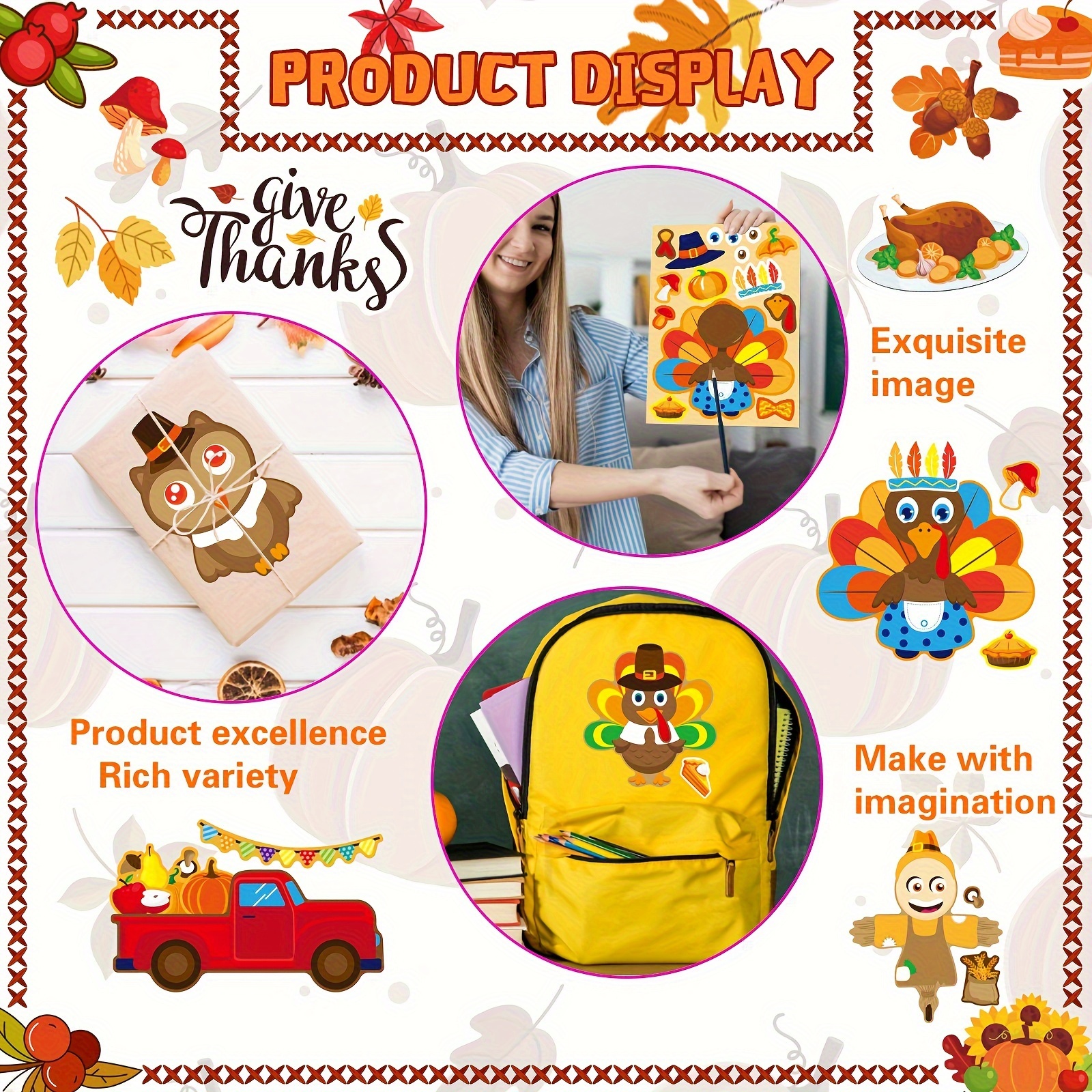 8/16Sheets Thanksgiving Turkey - đánh giá và giá Art And Craft Autumn