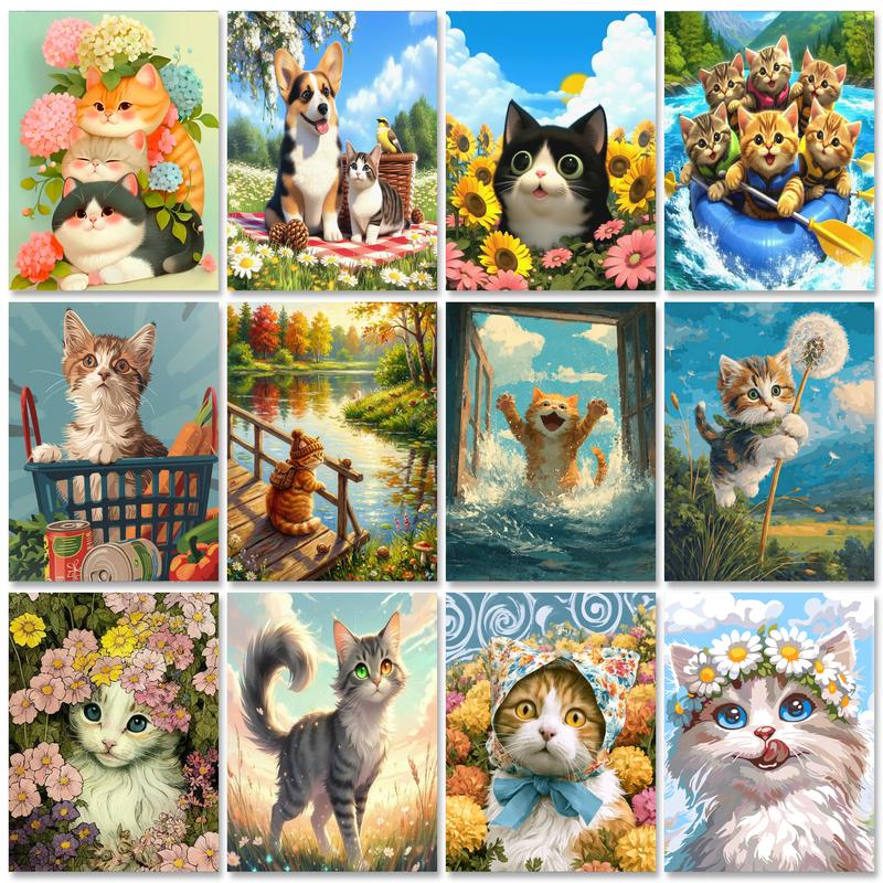 GATYZTORY Cat Painting By Numb - đánh giá và giá Art Craft Cat