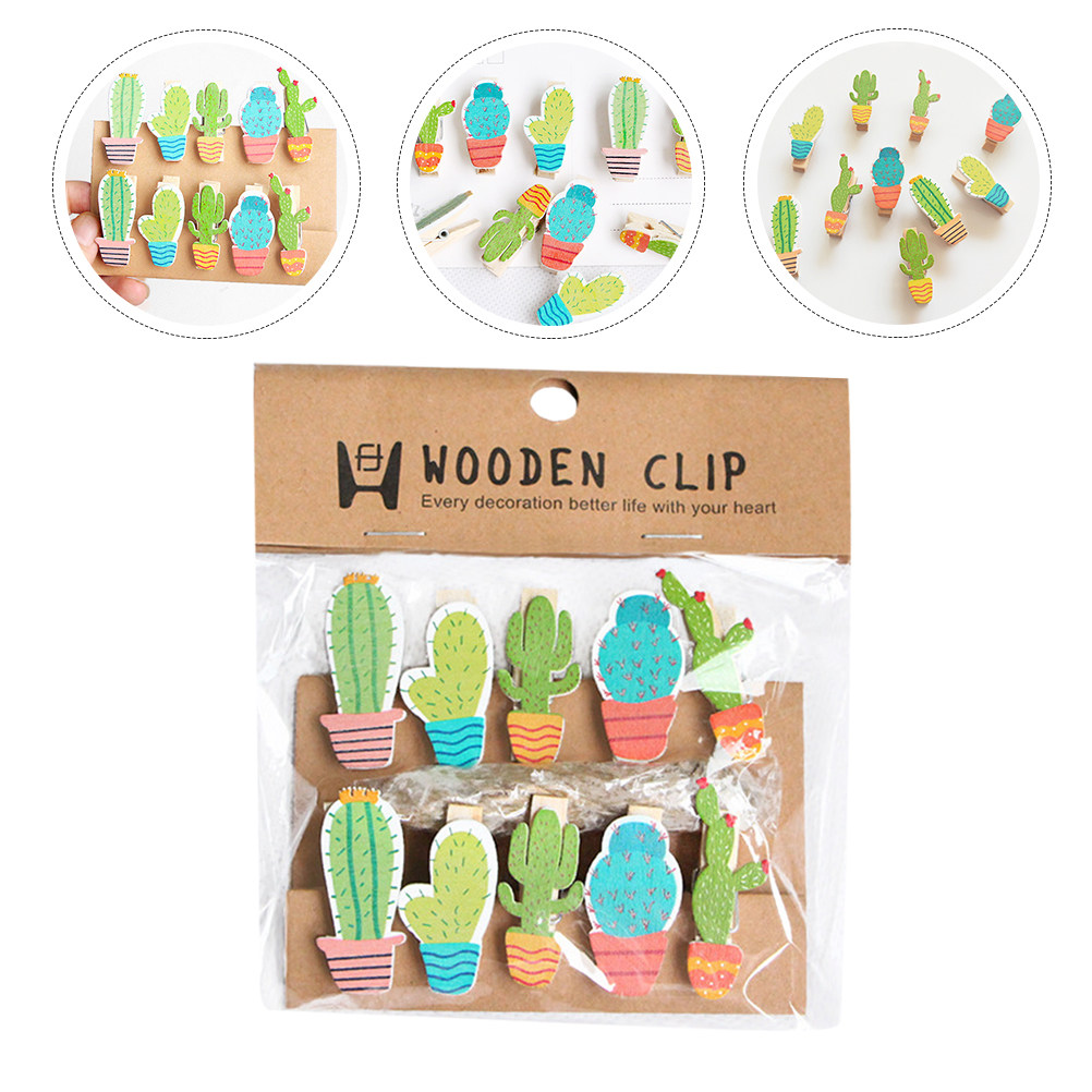 10Pcs Cactus Wooden Photo Clip - đánh giá và giá Art Craft Board