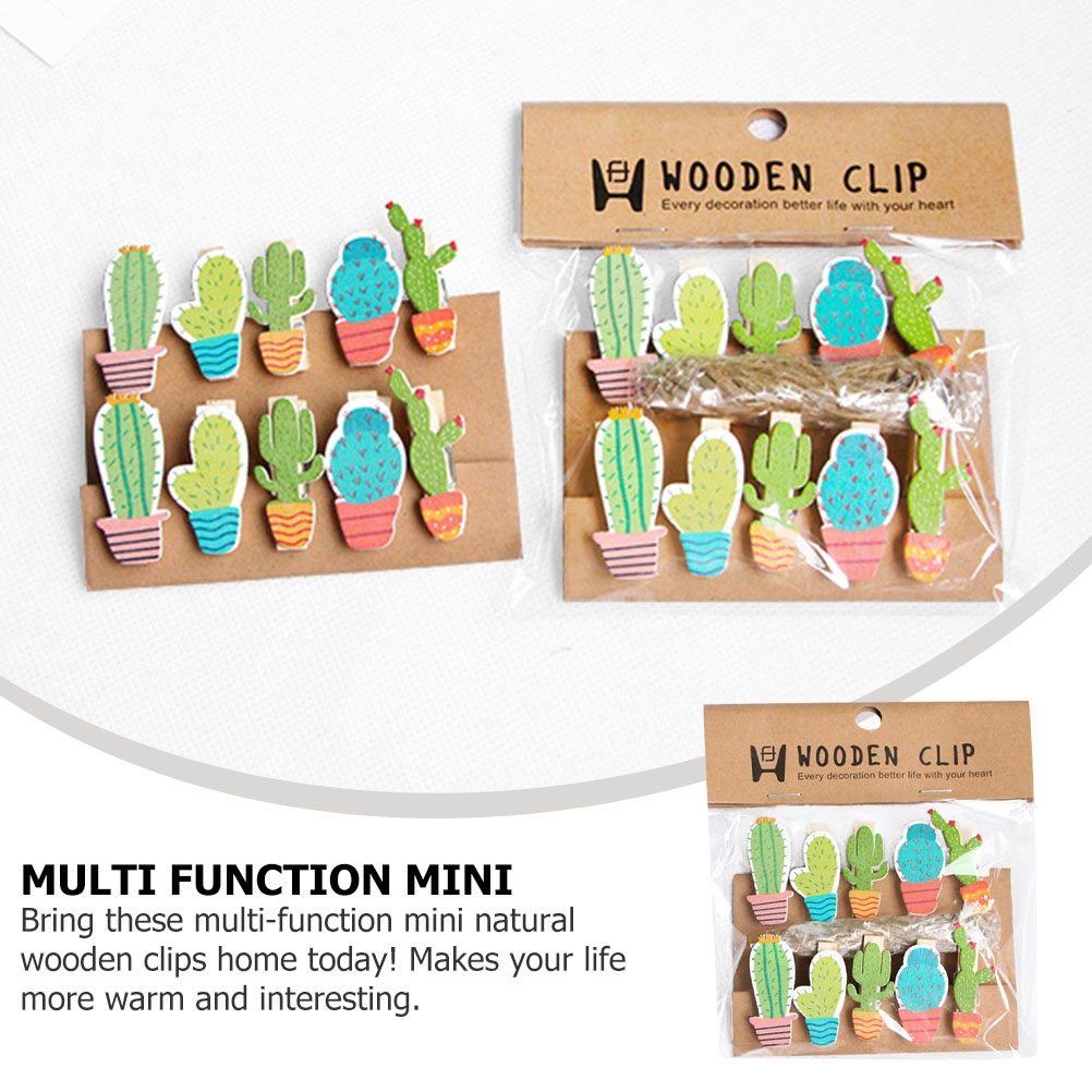 10Pcs Cactus Wooden Photo Clip - đánh giá và giá Art Craft Board