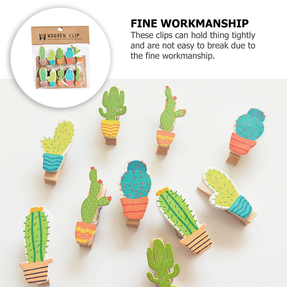 10Pcs Cactus Wooden Photo Clip - đánh giá và giá Art Craft Board
