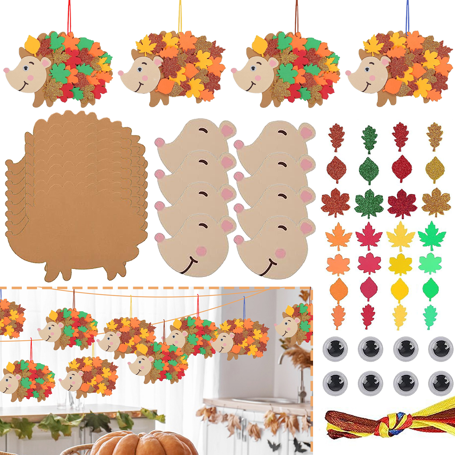 8pcs Hedgehog Foam Stickers He - đánh giá và giá Art And Craft Autumn