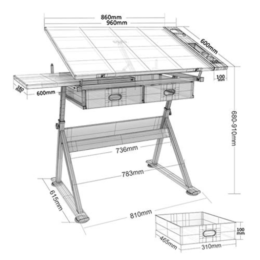 Drafting Table with Storage He - đánh giá và giá Art & Craft Teacher