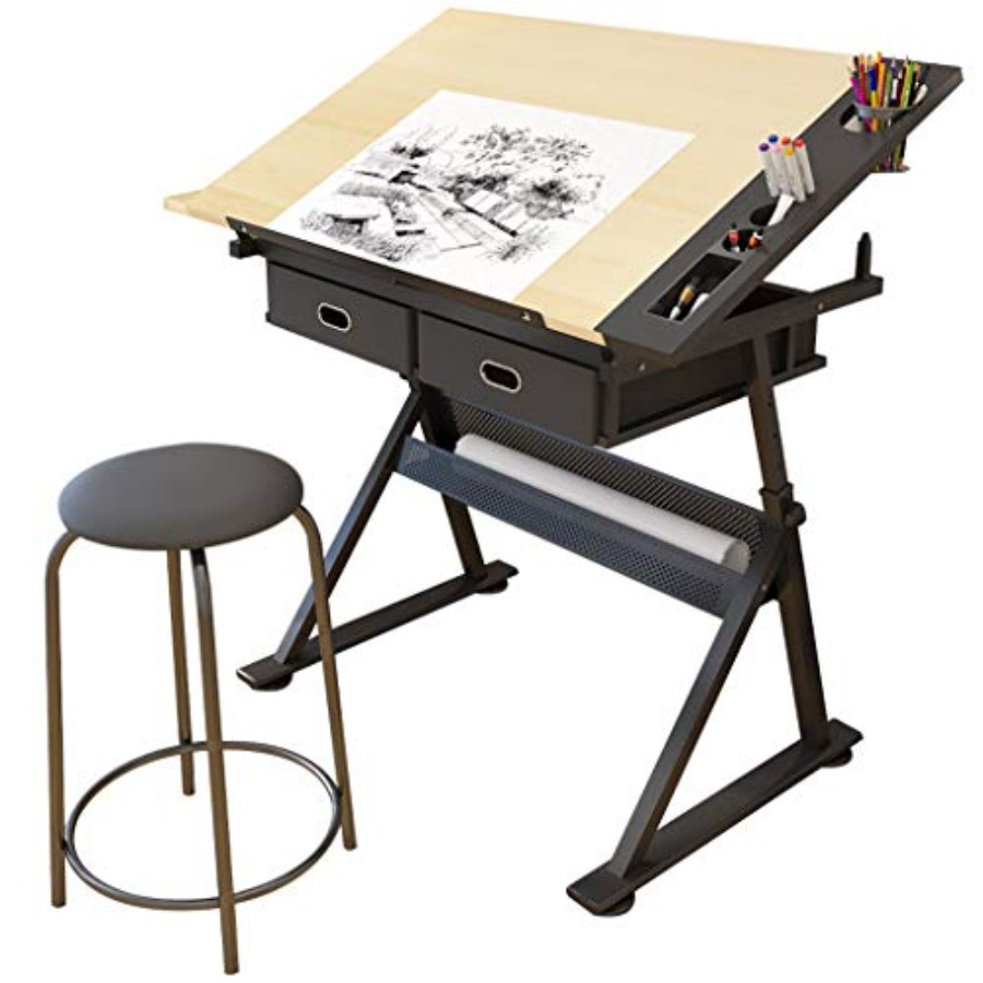 Drafting Table with Storage He - đánh giá và giá Art & Craft Teacher