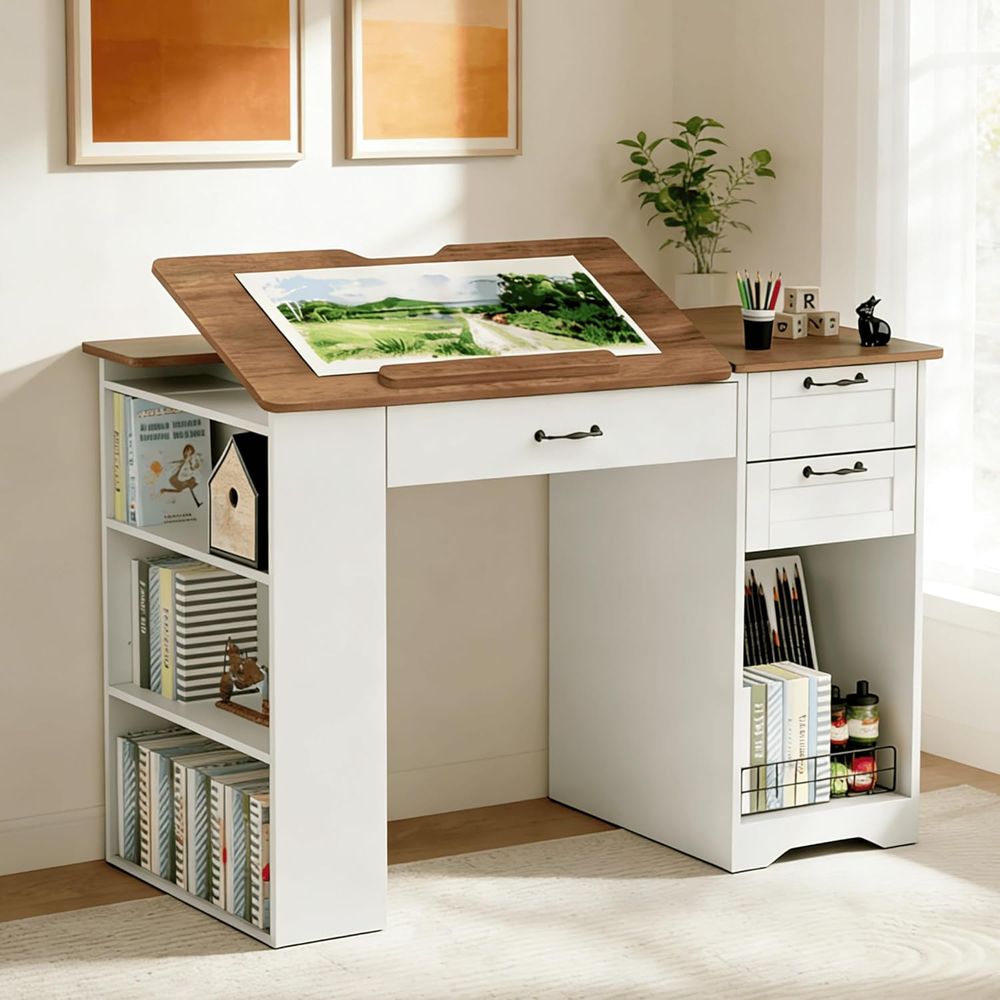 Adjustable Desk with Storage a - đánh giá và giá Art & Craft Teacher