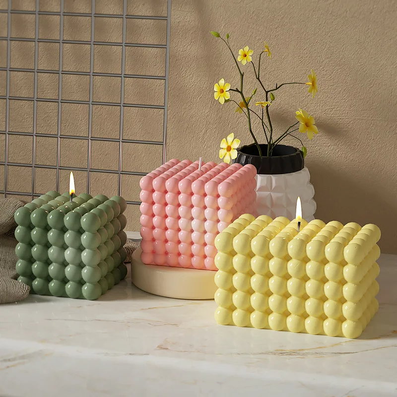 Large Bubble Cube Candles Sili - đánh giá và giá Candle Making Wax
