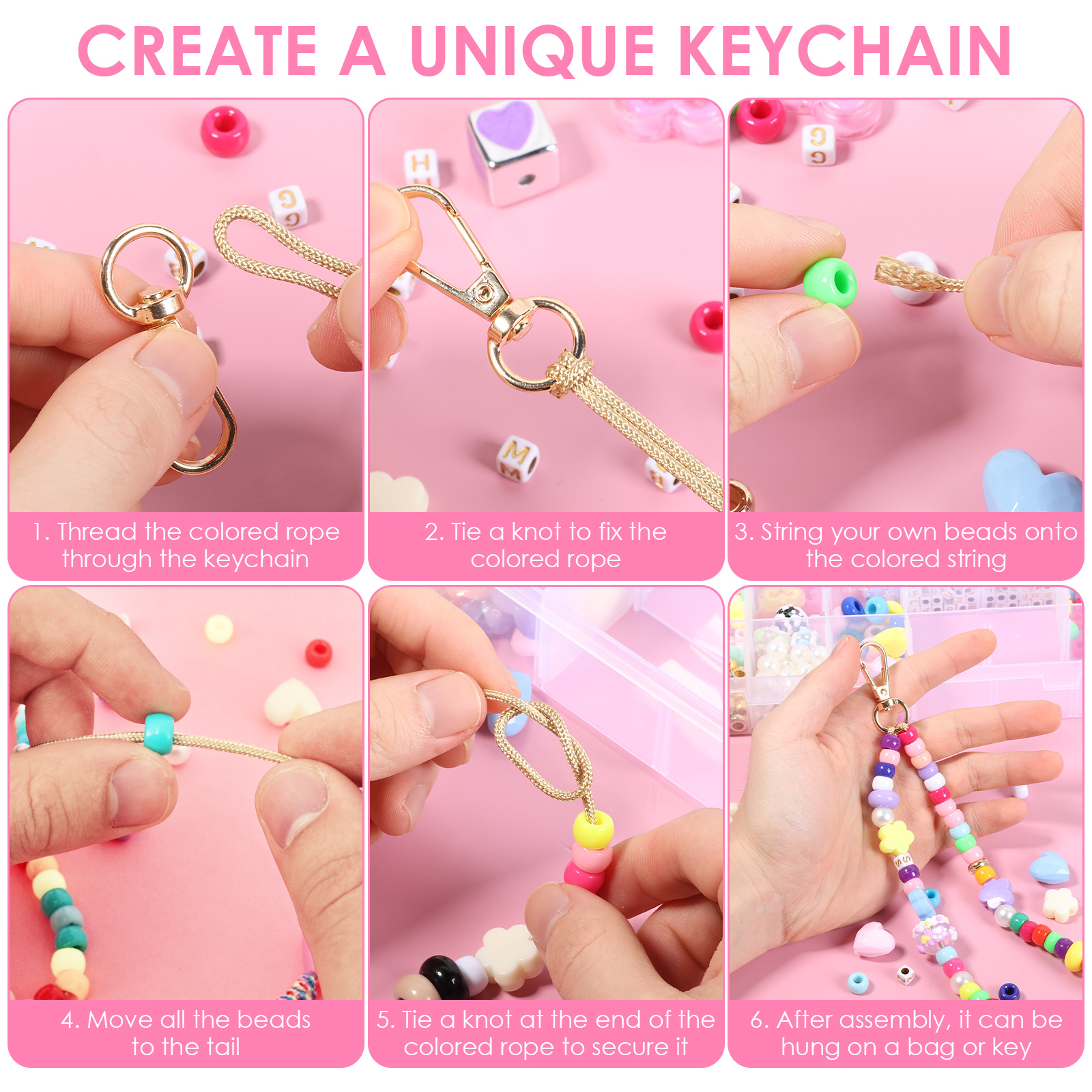 421PCS Beaded Keychain Making  - đánh giá và giá Art Craft Gifts