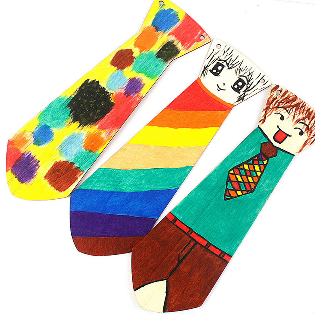 5Pcs Wooden Necktie DIY Graffi - đánh giá và giá Art And Craft For Father'S Day