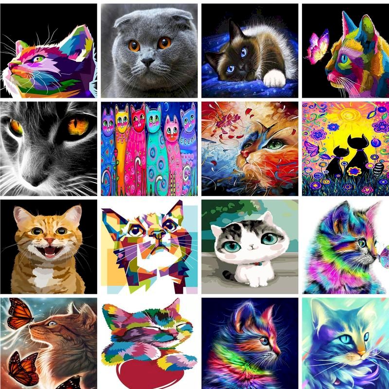 GATYZTORY 60x75cm Painting By  - đánh giá và giá Art Craft Cat