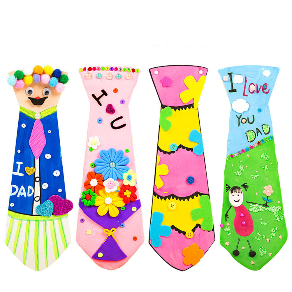 5Pcs Wooden Necktie Hand Paint - đánh giá và giá Art And Craft For Father'S Day