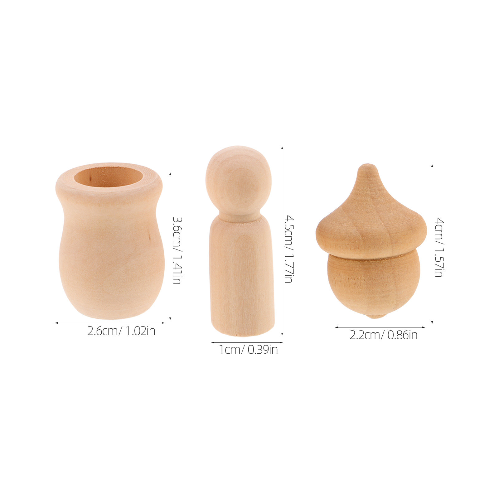 1Set Wooden Peg People Unfinis - đánh giá và giá Art And Craft Autumn