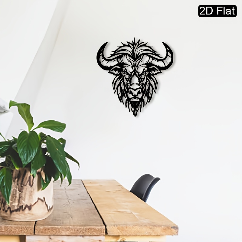 1Pcs Metal Buffalo Head Wall S - đánh giá và giá Art And Craft For Father'S Day