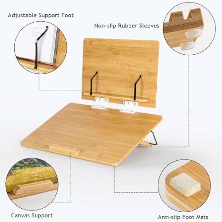 Folding Bamboo Tabletop Easel  - đánh giá và giá Art X Craft
