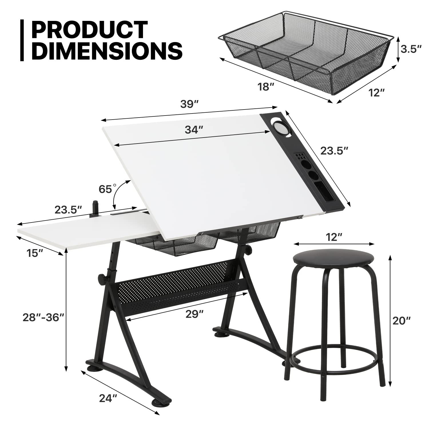 Adjustable Drafting Desk with  - đánh giá và giá Art & Craft Teacher