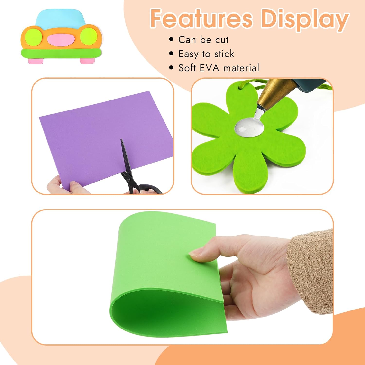 18 Sheets Foam Sheets, 9 Color - đánh giá và giá Art X Craft