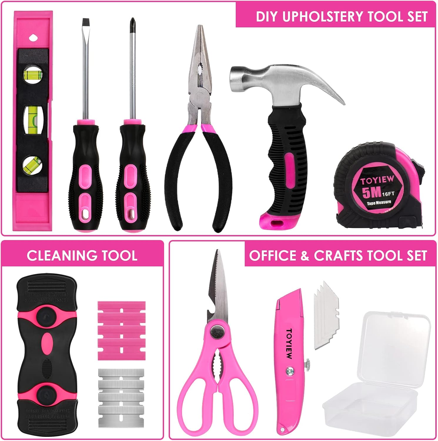 33Pcs Pink Staple Gun Set, 3-i - đánh giá và giá Art Craft Upholstery