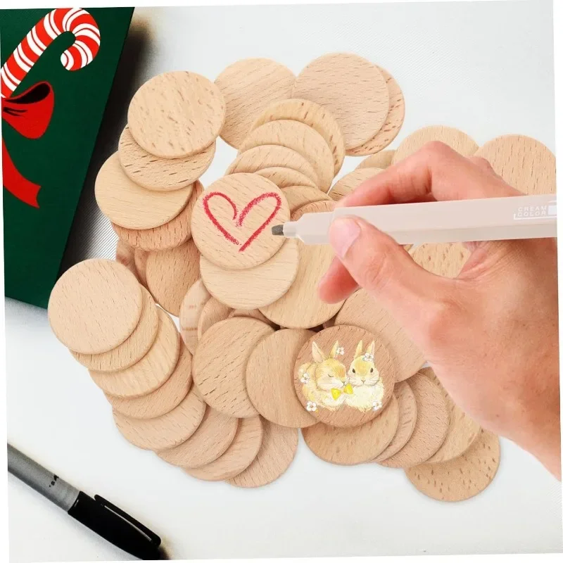 50PCS Round Unfinished Wood Cu - đánh giá và giá Art Craft Board