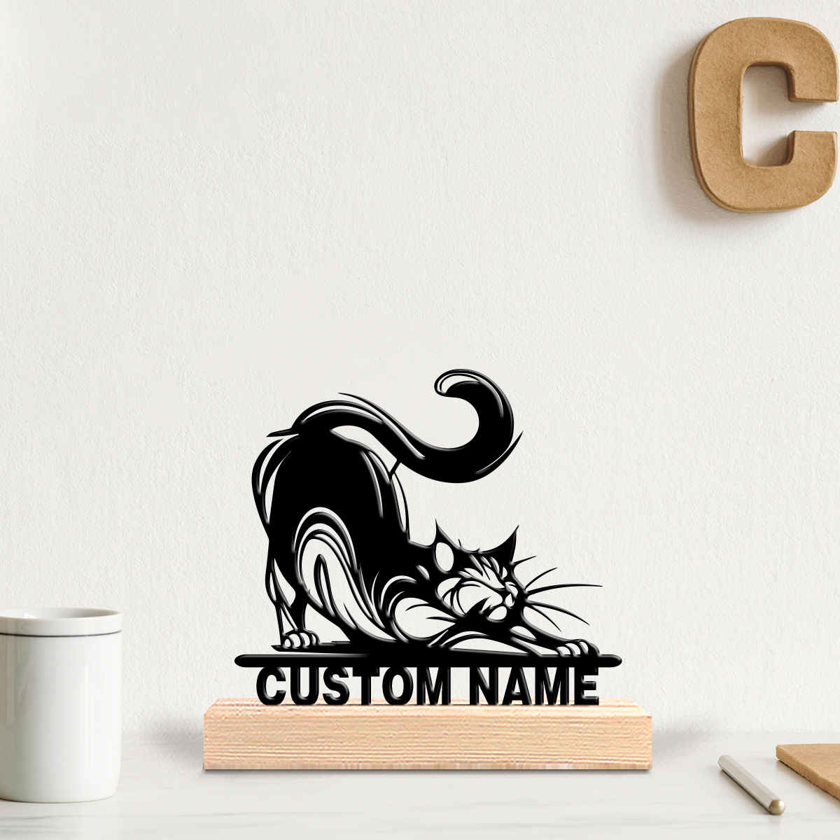 1pc Modern CAT Custom Text Met - đánh giá và giá Art Craft Gifts