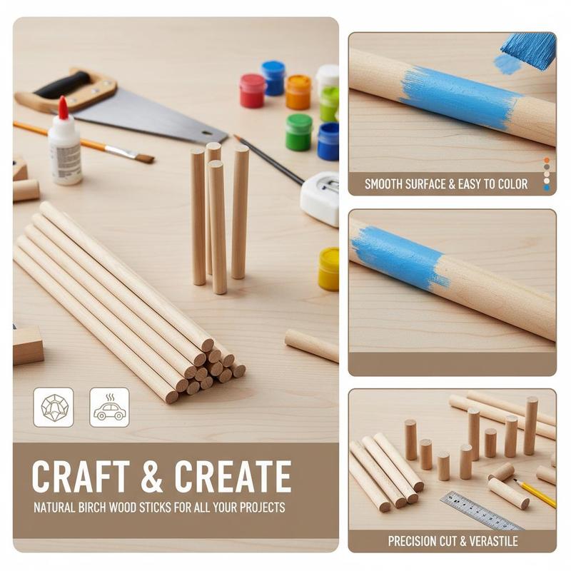 25Pcs Natural Birch Hardwood D - đánh giá và giá Art X Craft
