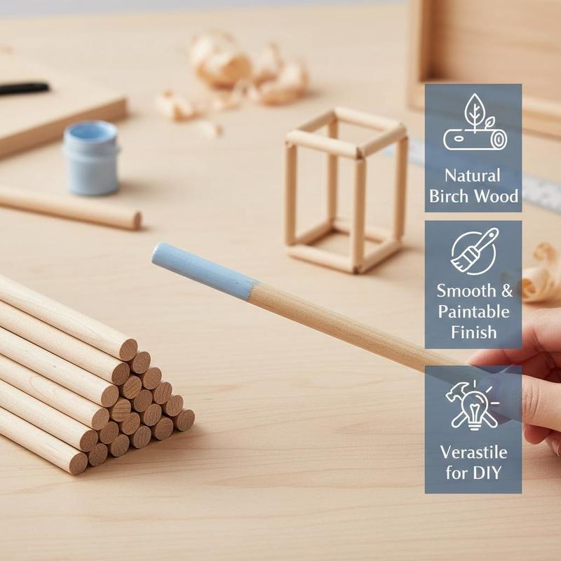 25Pcs Natural Birch Hardwood D - đánh giá và giá Art X Craft