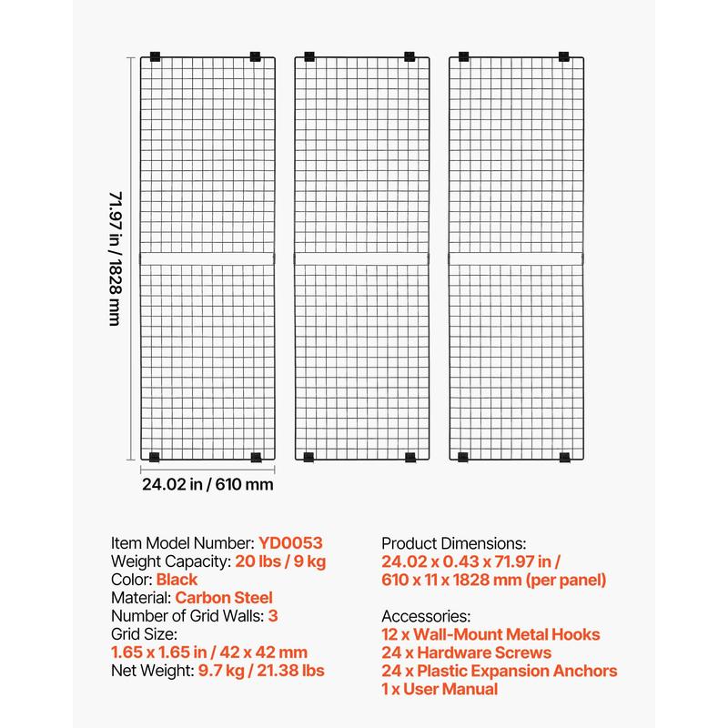 3 Packs Grid Wall Panels, 2 x  - đánh giá và giá Art Craft Board